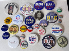 Lot of 27 Vintage Miscellaneous Political Campaign Pinback Buttons 1960s 2020s