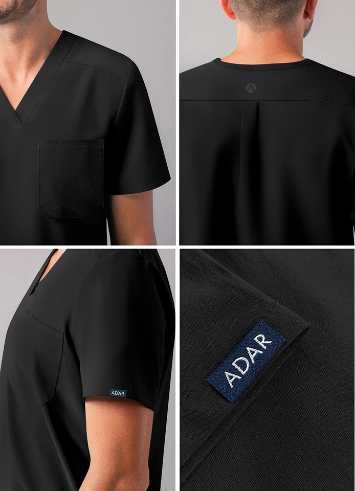 Adar Addition Scrubs For Men - Classic V-Neck Scrub Top - Image 4 of 4