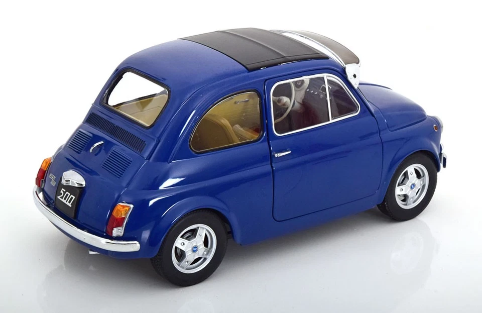 KK Scale 1:12 FIAT 500 F CUSTOM BLUE 1968 CON VISIERA PARASOLE E CERCHI ABARTH - Immagine 4 di 4