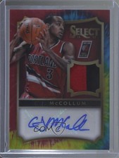 2014-15 Panini Select Materials Tie-Dye Prizm 18/25 CJ McCollum #52 Auto 0h7