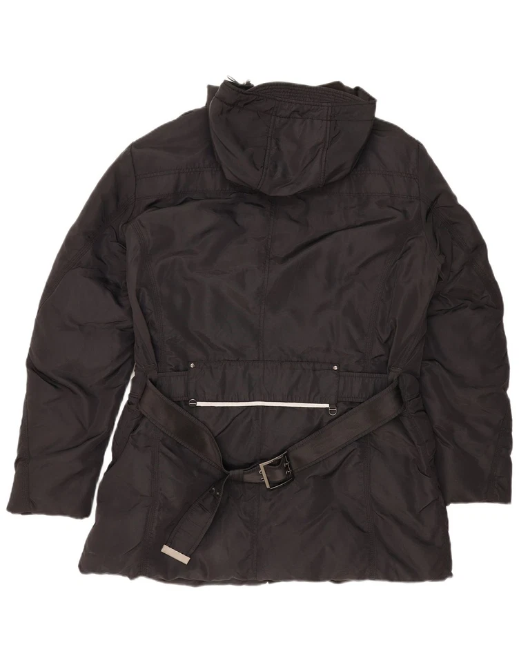 PEUTEREY Hombres Chaqueta Acolchada con Capucha Reino Unido 40 Grande Negra Poliamida BL02 Foto 2 de 3