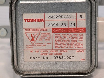 Toshiba 2M229K (A) Replacement Microwave Magnetron, D7831007, Made