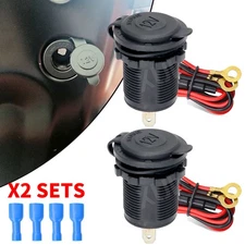 2pack 12V Car Cigarette Lighter Socket Motor Boat Splitter Power Adapter Plug