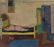 WILL BARNET : Yellow Bed : Archival Art Print