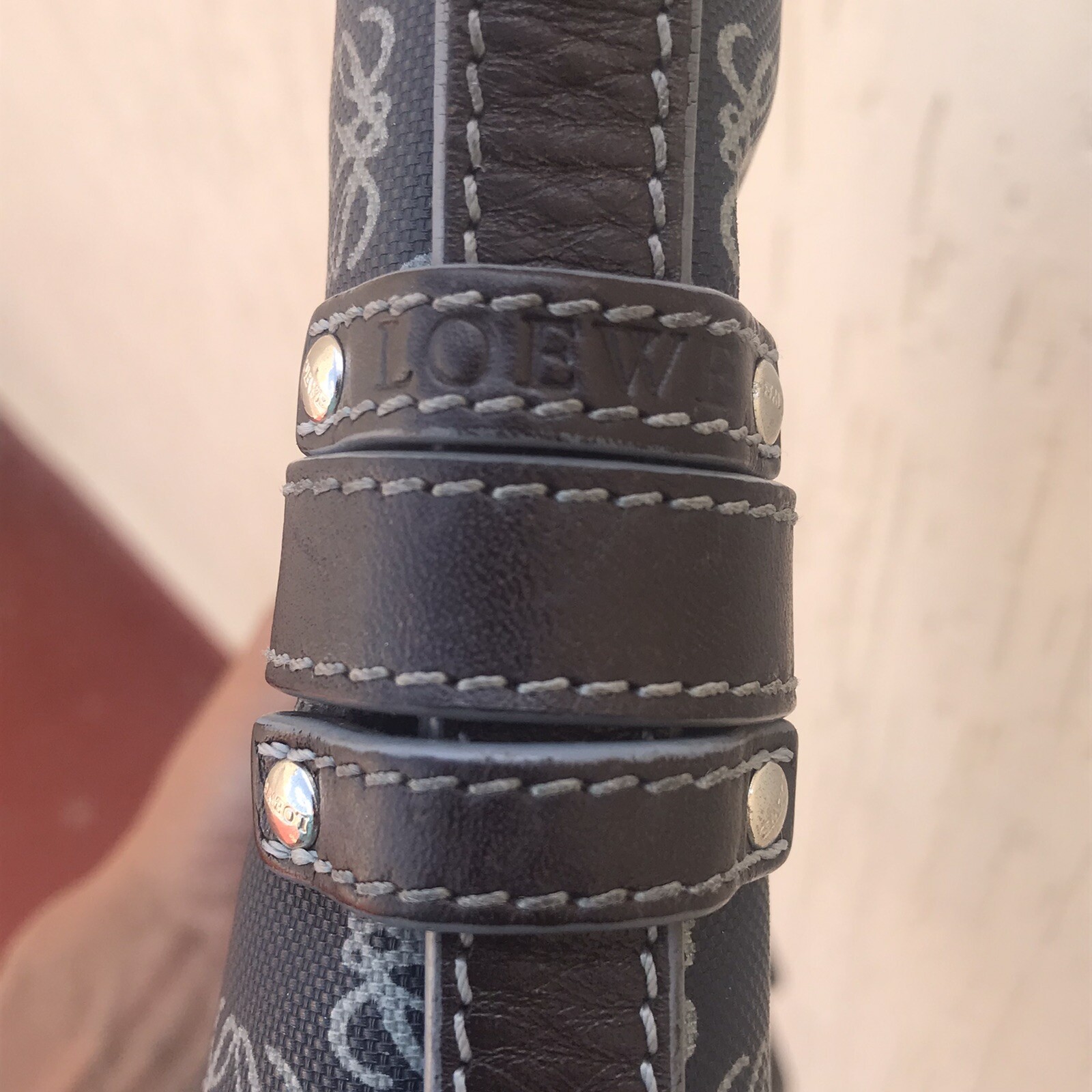 LOEWE Anagram Monogram Pattern Shoulder Leather C… - image 6