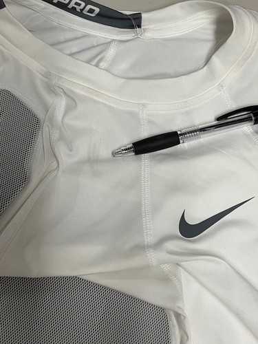 Nike MENS Pro Combat Hyperstrong Fitted 2 Pad Padded Football Shirt 839930-100 - Picture 4 of 4