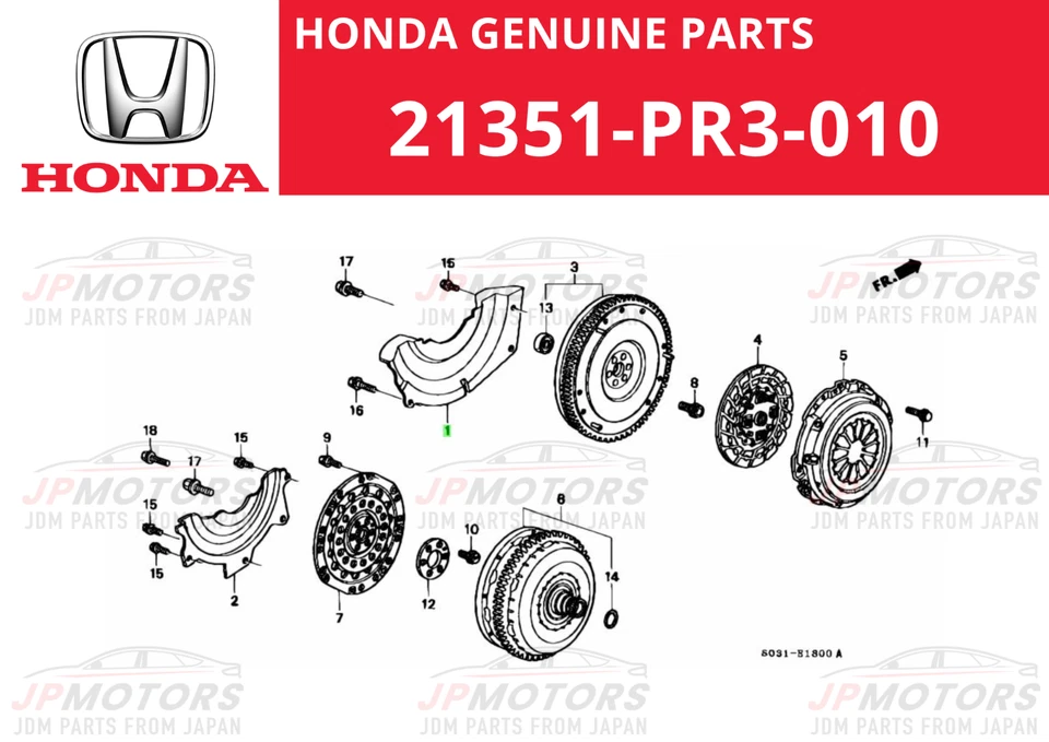 Funda Embrague HONDA Genuina Civic Acura Integra GSR B16 B18 21351-PR3-010 Foto 2 de 4