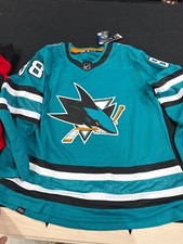NWT AUTHENTIC ADIDAS BRENT BURNS SAN JOSE SHARKS NHL HOCKEY JERSEY SIZE 44