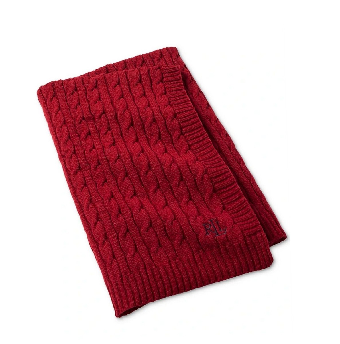 Lauren Ralph Lauren Jamie Cable-Knit Throw Blanket Super Soft Cozy