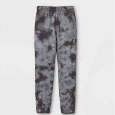 Art Class Kids' Fleece Charcoal Tie Dye Jogger Pants Size 10-12