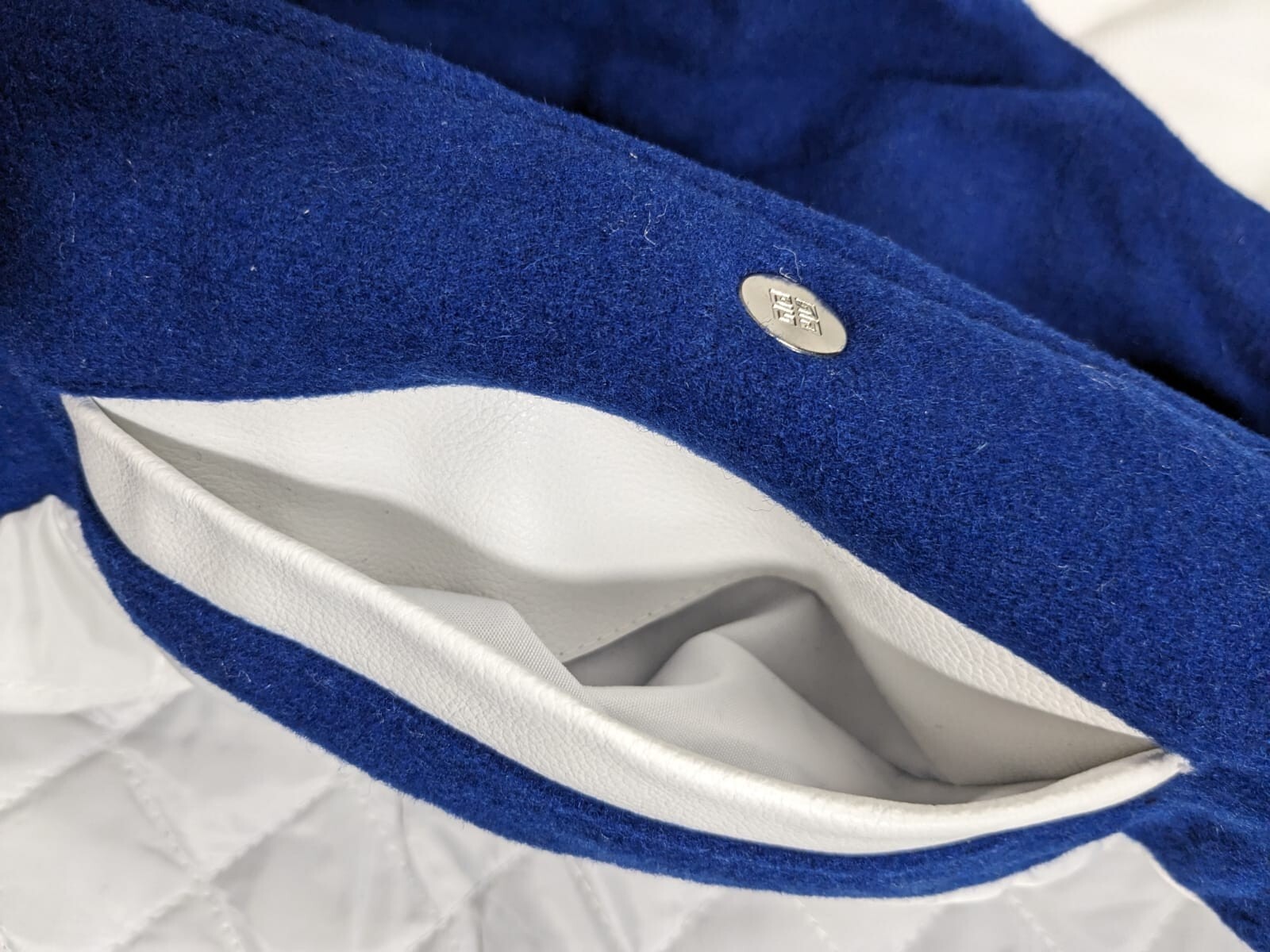 Authentic GIVENCHY Blue Wool Leather Variety Jack… - image 8