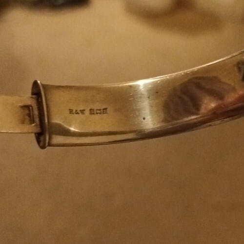 Vintage Solid Silver 925 Bangle. FULLY STAMPED Ha… - image 7