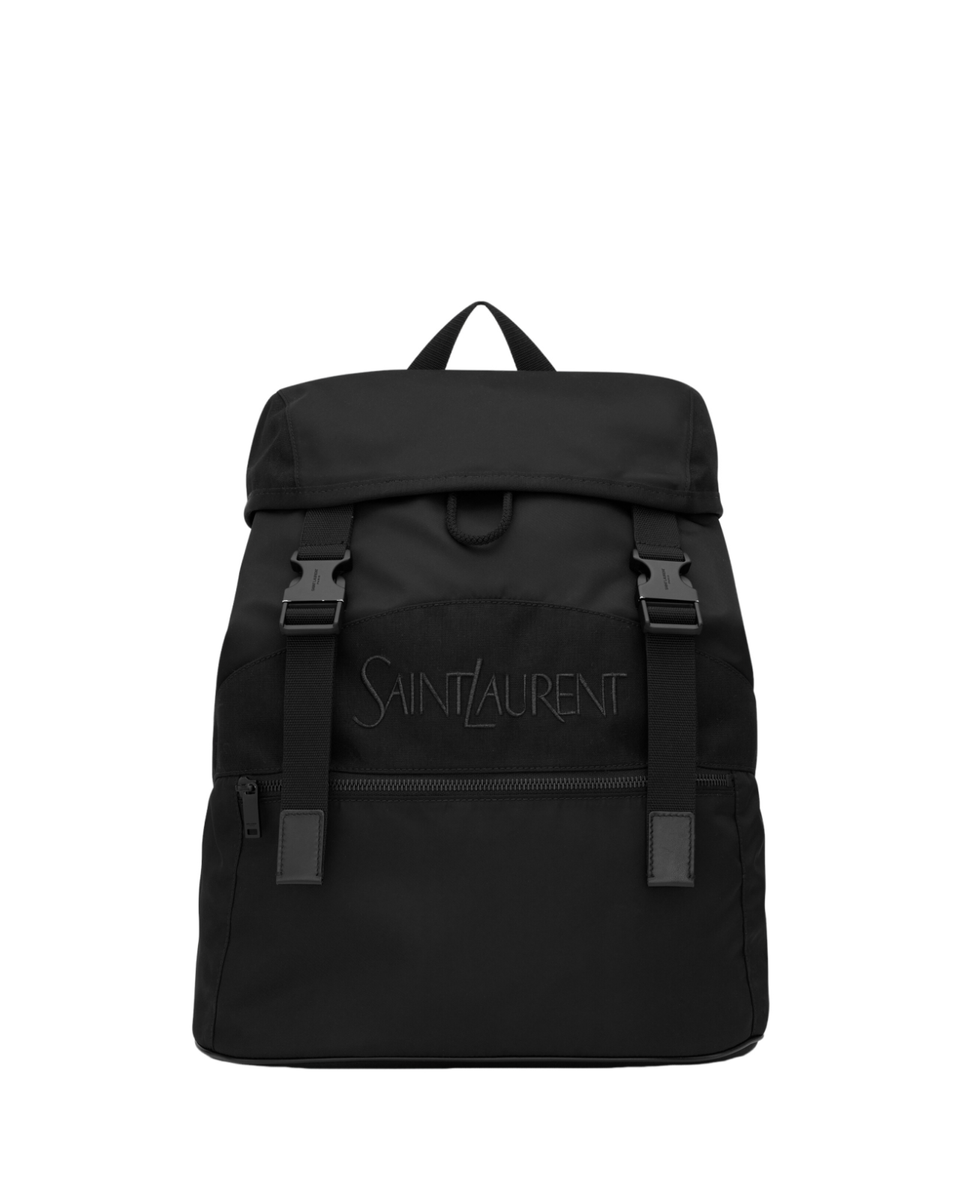 SAINT LAURENT $1850 Black Recycled Nylon Backpack New & Authentic