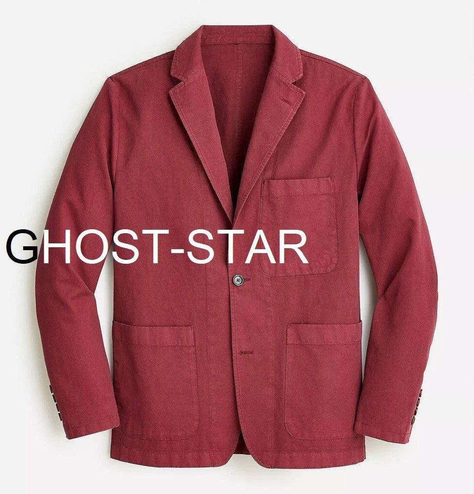 J.CREW blazer burgundy cotton linen chino dark red chore suit jacket 42 42R slim
Opens in a new wind