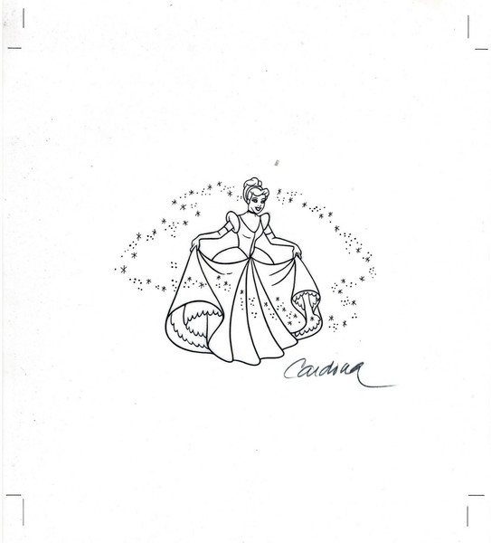Disney's Cenicienta - Dibujo de producción original - Cardona - Firmado