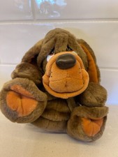 Hound Plush Dog Bloodhound Bulldog Vintage Stuffed Animal Plush Brown Taiwan 9"