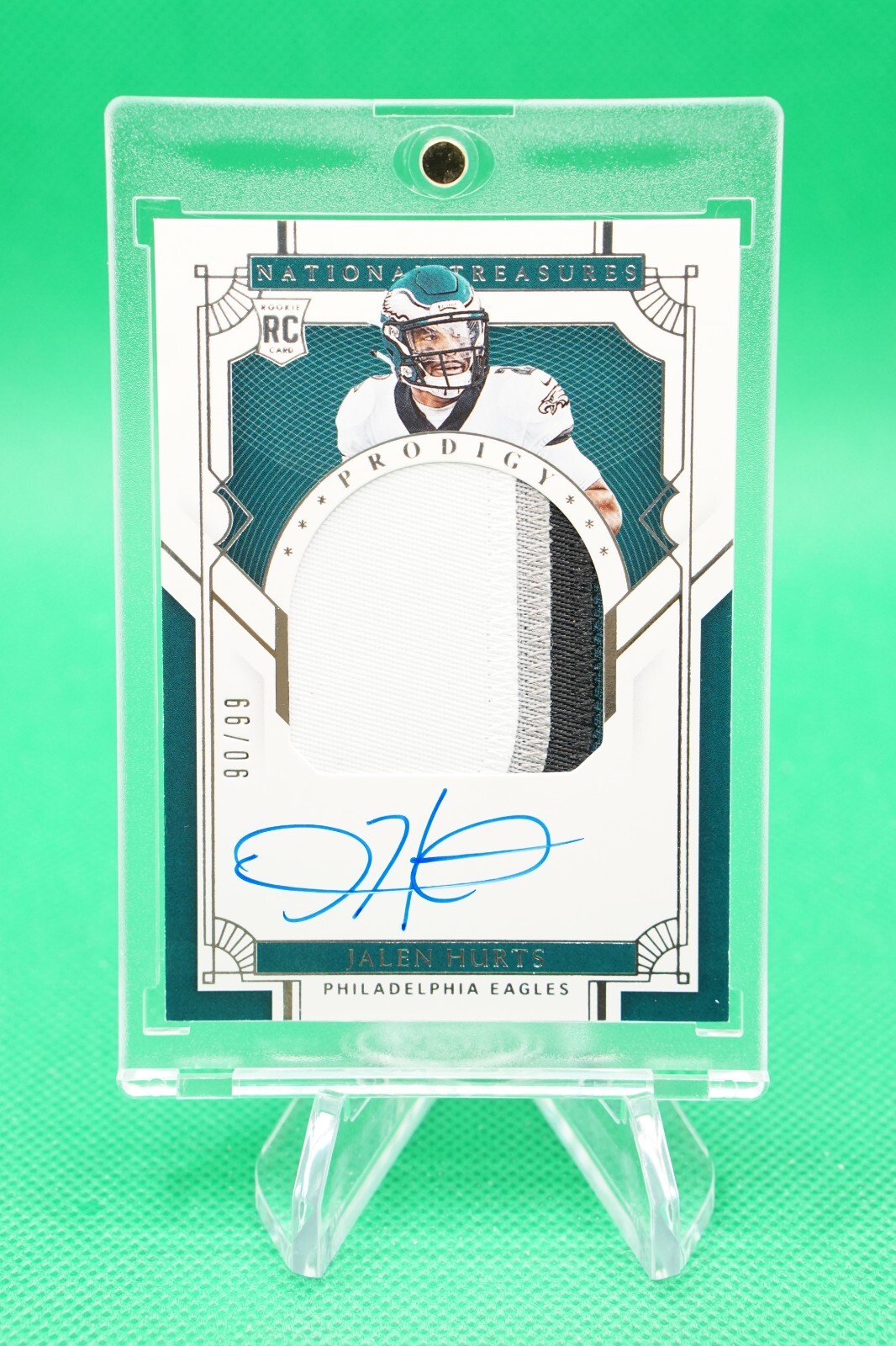 2020 National Treasures Prodigy Patch Autographs 90/99 Jalen Hurts RPA R6220J