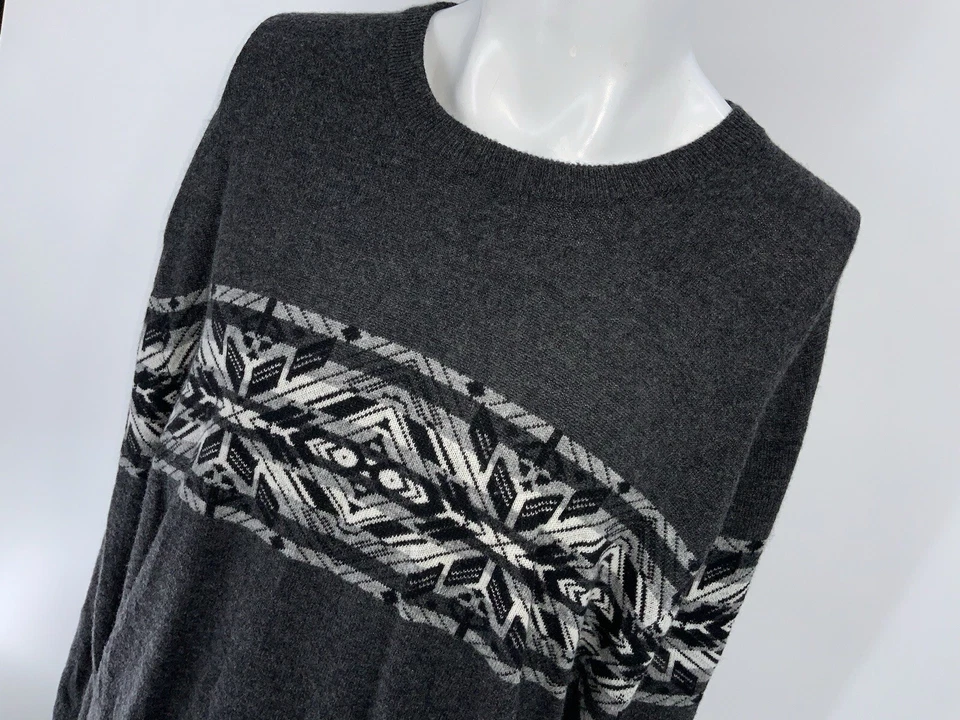 Suéter Harrison Cuello Redondo XXL Hombres Gris Copo de Nieve 100% Cachemira YGI X4-73 Foto 3 de 4