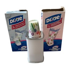 Vtg Dixie Cup Dispenser w 3 Oz Cups