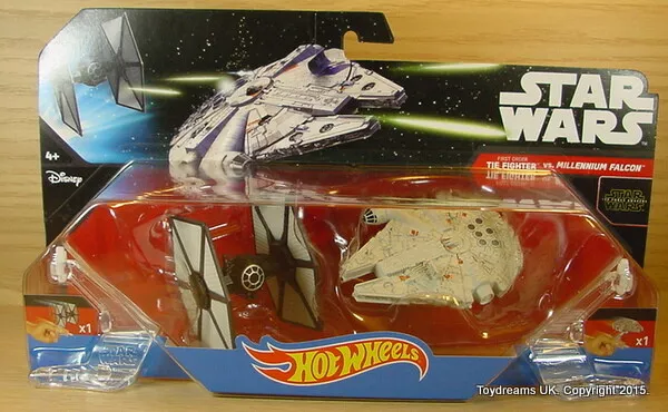 HOTWHEELS Mattel STAR WARS Millenium Falcon vs TIE Fighter Diecast