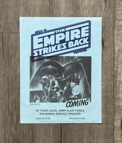 RARE Original Star Wars The Empire Strikes Back Handbill Army Air Force Exchange - Afbeelding 1 van 3