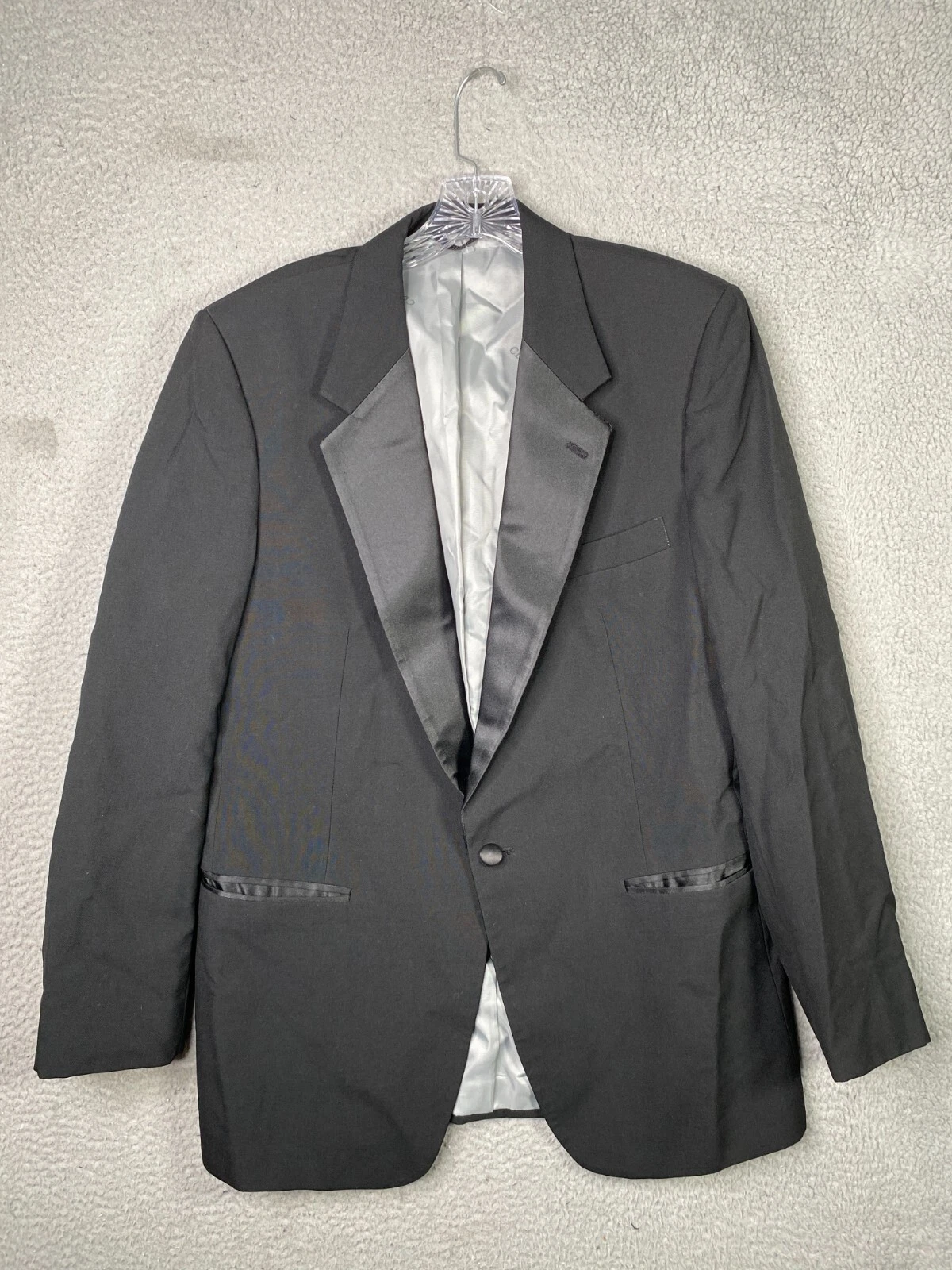 Christian Dior Blazer Uomo 40R Nero Lana Un Bottone Senza Ventilazione Cappotto Sportivo Made in USA