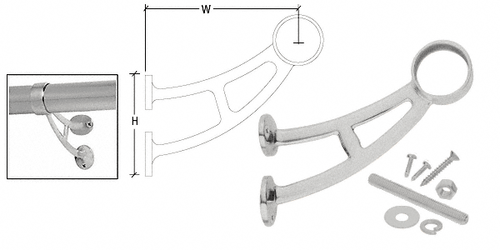 CRL FRBB15BS Soporte de barandilla de pie de barra de acero inoxidable cepillado para tubería de 1-1/2" - Imagen 2 de 3