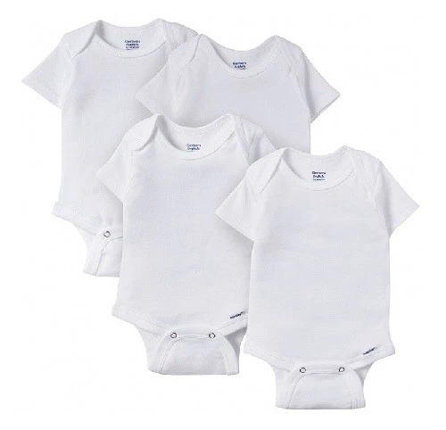 Gerber Baby Boy Or Girl Unisex 4 Pack Organic Cotton White Onesies