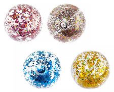 30cm Inflatable Beach Ball Water Play Pool Party Fun Confetti Red Gold Blue Mult