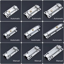 Stainless Steel Bathroom Door Manual/Automatic Spring Latch Slide Bolt Lock New