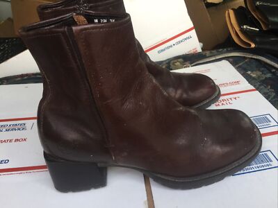 Timberland Women's Sz 9 M Soft Brown Leather Side Zip Ankle