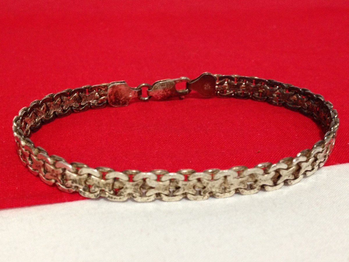 Vintage ITALY HCT 925 Solid Sterling Silver Weaved Style 8 Vintage ITALY HCT 925 Solid Sterling Silver Weaved Style 8