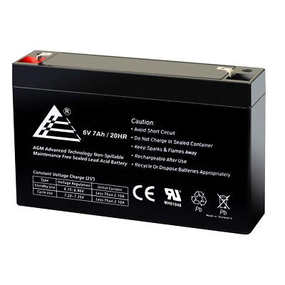 ExpertBattery 6V 7Ah SLA Replacement Battery for Enduring 3FM7