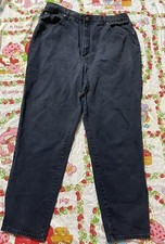 vintage 80s 90s la blues ladies black dark work casual formal jeans.Size 22 long