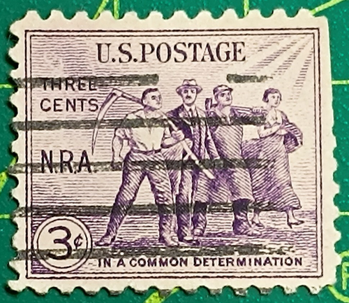 US stamp 1933,Sc A233,#723, 3c violet, VARIATION of color and paper, used - Picture 4 of 6