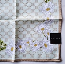 CELINE Paris Cotton Handkerchief Daisies - Made in Japan - NEW