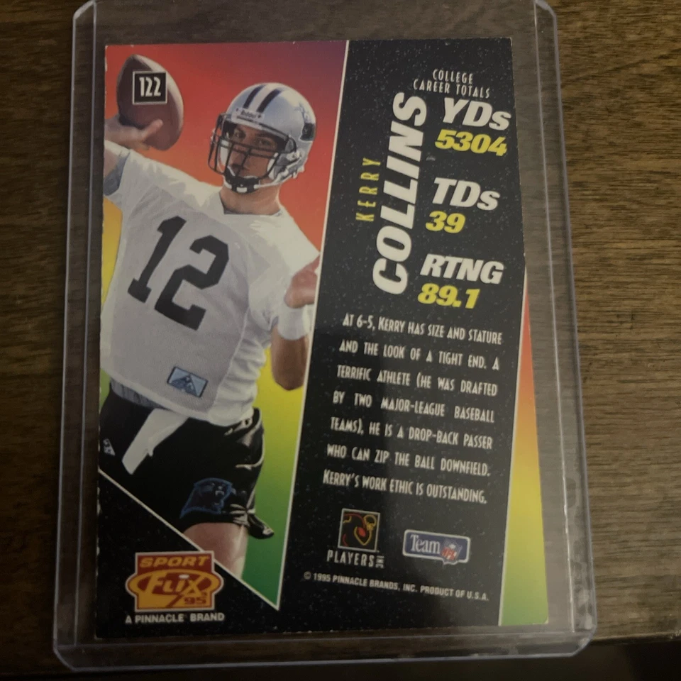 1995 Sportflix - #122 Kerry Collins (RC) - Image 2 of 3