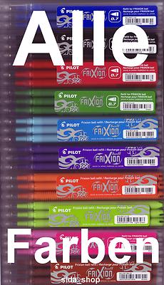 3 Stück PILOT Frixion Ball Tintenroller Ersatzmine blau schwarz rot grün Minen