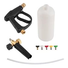 Car Wash Snow Foam Gun 1/4" Pressure Washer Lance Kit with Soap Bottle