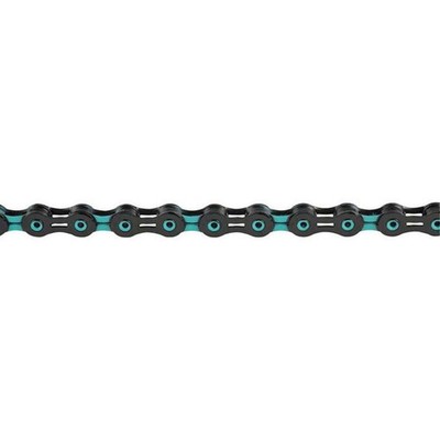 KMC X11SL DLC Chain 11sp. - 116 Links - Teal X11SL x 116L, BK/Cel