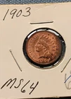 1903 indian head penny cent BU