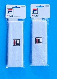 Unisex Fila Terrycloth 6 Pack Headband White