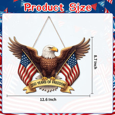 250 Anniversary 4th of July Door Sign American Eagle 1776-2026 250 Years of F...