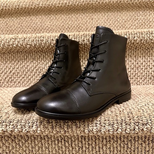 NIB ecco Touch 15 Lace Water Resistant Boot Women EU 36 US-5-5.5 Black 216923 - Picture 1 of 13