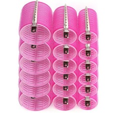 28PCS Hair Roller Set Self Grip Curlers 3 Sizes Metal Clips DIY Styling