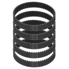 120mm GT-2 Timing Belt, 5pcs 6mm Width 2mm Pitch 3D Printing Closed Loop, Black