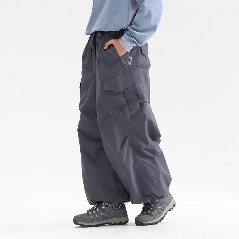 Unisex Waterproof Techwear Cargo Pants Quick Dry Loose Wide Leg Trousers
