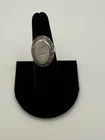 Vintage 1930s Mother of Pearl Ring .925 Sterling Silver, Size 6.25, Estate Item