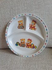 Vintage Melamine Ware ABC Bears Child's Divided Plate "Precious"