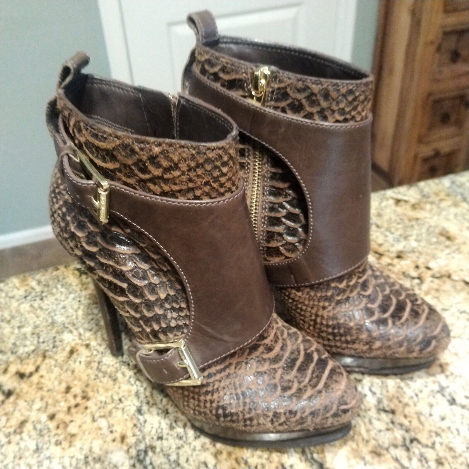 Michael Kors | Embossed Python Ankle Boot Size 7 M - image 6